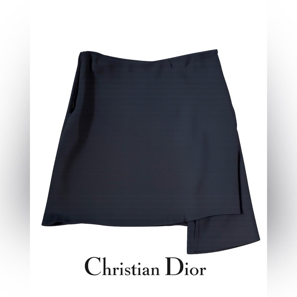 Christian Dior Black Asymmetrical Mini Skirt Size FR 40 / US 8 High Low EUC